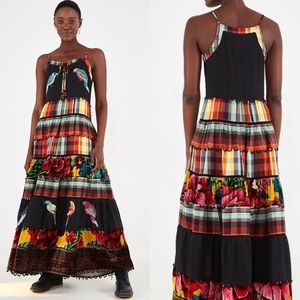 NWT Farm Rio Winter Garden Tiered Maxi Dress